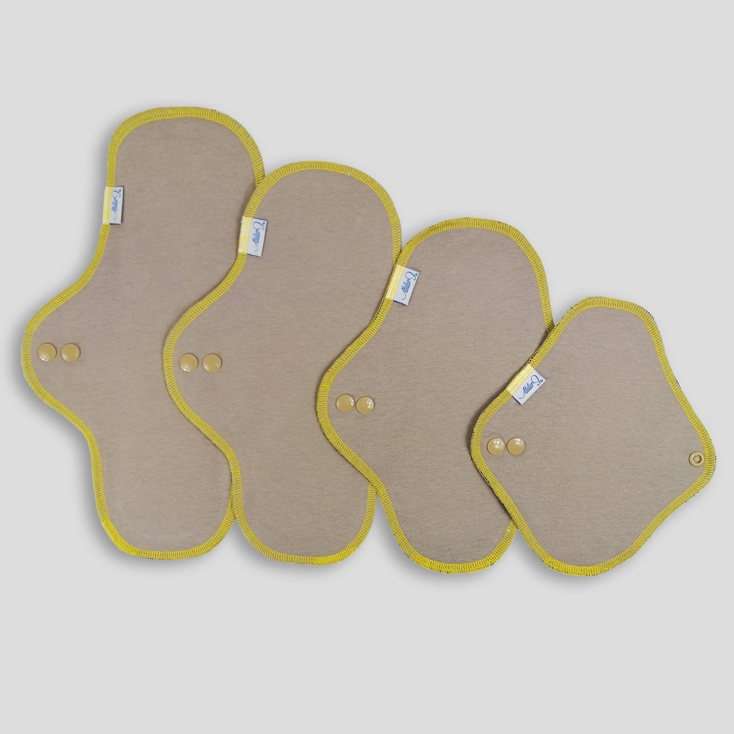 Pack protection périodique et pochette - Taupe fil jaune Ma boutique