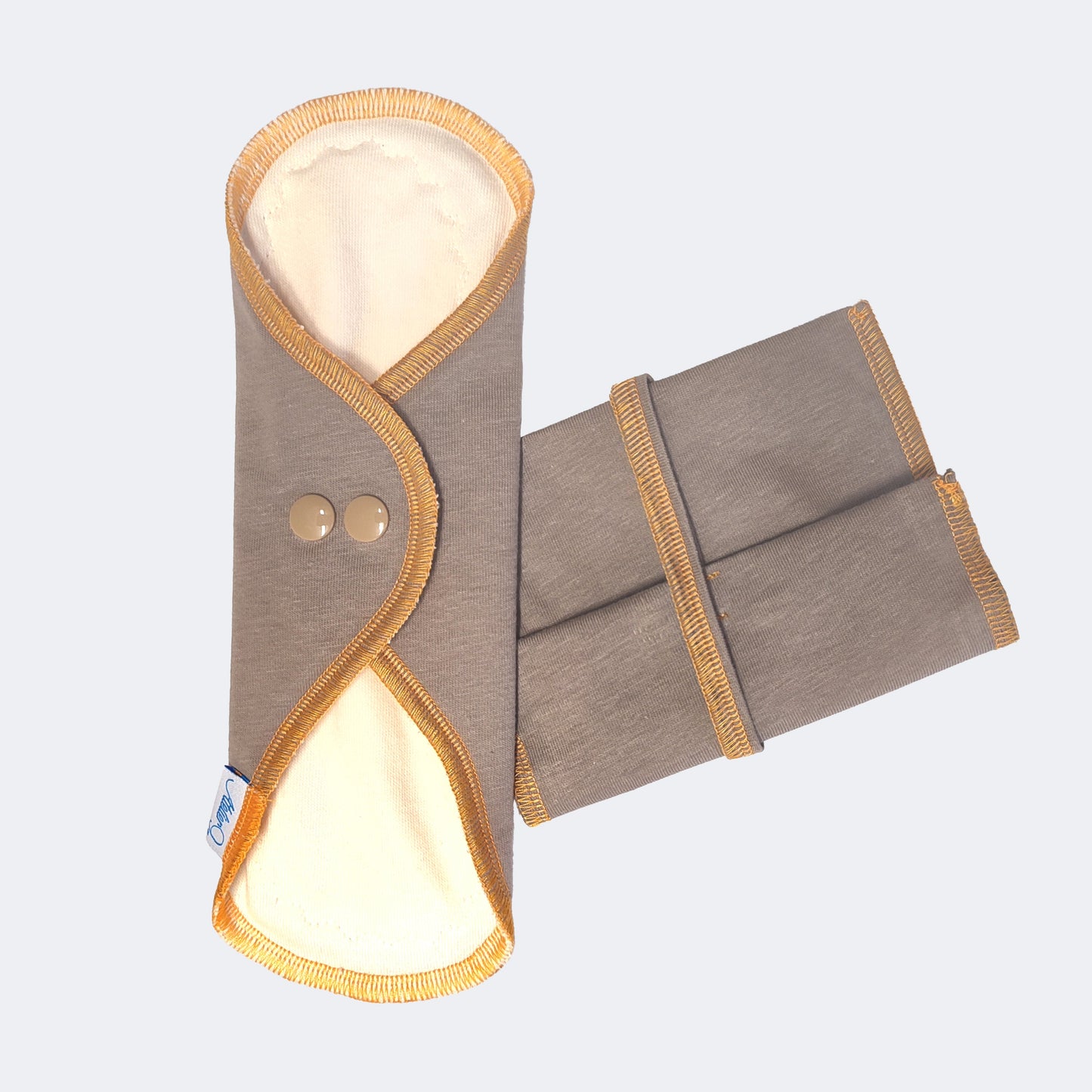 Pack protection périodique et sa pochette - Taupe fil orange Ma boutique
